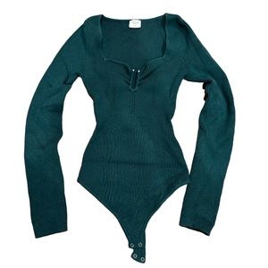Abercrombie and Fitch- Sweetheart bodysuit/ Dark green- XS